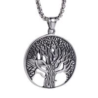 304 Stainless Steel Necklace, Tree, fashion jewelry & Unisex, original color .62 Inch 