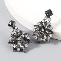 Zinc Alloy Rhinestone Drop Earring, plated, fashion jewelry & for woman & with rhinestone 