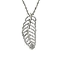 Rhinestone Stainless Steel Pendants, Leaf, plated, fashion jewelry & with rhinestone & hollow 