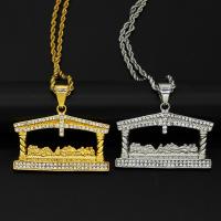 Titanium Steel Pendants, plated, fashion jewelry & with rhinestone 