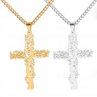 Men Sweater Chain Necklace, Stainless Steel, Cross, plated, fashion jewelry & for man .62 Inch 