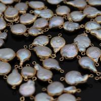 Perlas cultivadas de agua dulce Conector, con metal, Barroco, chapado en color dorado, Joyería & Bricolaje, 10x18-12x20mm, Vendido por UD