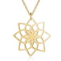 Stainless Steel Flower Pendant, plated, hollow 