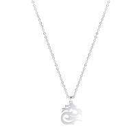 Stainless Steel Jewelry Necklace, Dragon, plated, for woman, silver color cm 