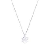 Stainless Steel Jewelry Necklace, Snowflake, plated, for woman, silver color cm 