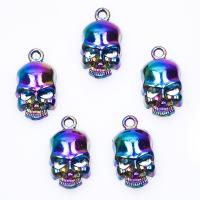 Zinc Alloy Skull Pendants, colorful plated, DIY, multi-colored cm 