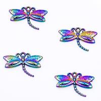 Zinc Alloy Animal Pendants, Dragonfly, colorful plated, DIY, multi-colored cm 