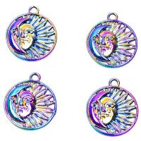 Zinc Alloy Jewelry Pendants, Sun, colorful plated, sun and moon & DIY, multi-colored cm 