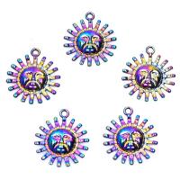 Zinc Alloy Jewelry Pendants, Sun, plated, DIY, multi-colored cm 