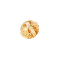 Brass Spacer Beads, Round, gold color plated, DIY & hollow 