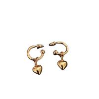 Messing Tropfen Ohrring, goldfarben plattiert, für Frau, 20x37mm, verkauft von Paar