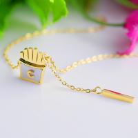 Stainless Steel Jewelry Necklace, 316L Stainless Steel, French Fries, 18K gold plated, Unisex, 8mm Approx 18.11 Inch 