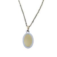 Stainless Steel Jewelry Necklace, 316L Stainless Steel, Ellipse, 18K gold plated, Unisex, 19mm Approx 18.9 Inch 