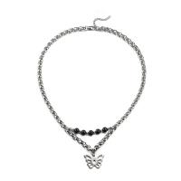Titan Schmuck Halskette, Titanstahl, mit ABS Kunststoff, mit Verlängerungskettchen von 1.96 inch, Schmetterling, unisex, originale Farbe, Länge:ca. 21.7 ZollInch, verkauft von PC