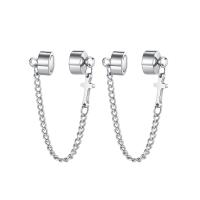 Stainless Steel Clip Earrings, Unisex, 76mm 