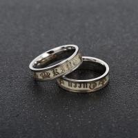 Titanium Steel Finger Ring, lightening & Unisex 8mm 