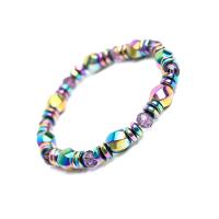 Hematite Bracelets, colorful plated, Unisex .48 Inch 