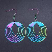 Stainless Steel Drop Earring, colorful plated, Unisex, multi-colored 