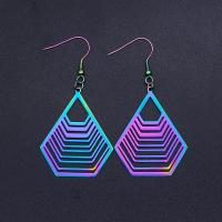Stainless Steel Drop Earring, colorful plated, Unisex, multi-colored 