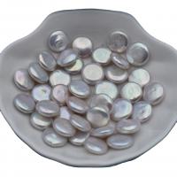 No Hole Cultured Freshwater Pearl Beads, Coin, DIY, white, 12mm 