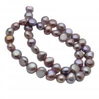 Perlas Botón Freshwater , Perlas cultivadas de agua dulce, Irregular, Bricolaje, Púrpura, 8-9mm, longitud:36-39 cm, Vendido por Sarta