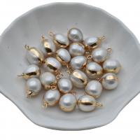 Colgante de cobre con perla cultivada de agua dulce  , Perlas cultivadas de agua dulce, con metal, Óvalo, color mixto, 10mm, Vendido por UD