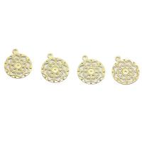 Brass Jewelry Pendants, Round, plated, hollow, yellow 