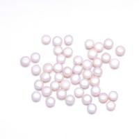 No Hole Cultured Freshwater Pearl Beads, Flat Round, Natural & fashion jewelry & DIY, white, 9-10mm 