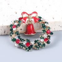 Christmas Jewelry Brooch , Zinc Alloy, Christmas Design & fashion jewelry & for woman & enamel & with rhinestone 
