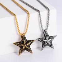 Stainless Steel Jewelry Necklace, 304 Stainless Steel, Star, plated, fashion jewelry & Unisex .62 Inch 