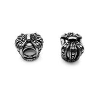 Stainless Steel Large Hole Beads, Crown, fashion jewelry & blacken 