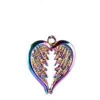 Wing Shaped Zinc Alloy Pendants, Heart, plated, DIY, multi-colored cm 