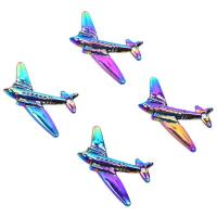 Zinc Alloy Jewelry Pendants, Airplane, plated, DIY, multi-colored cm 