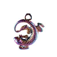 Zinc Alloy Animal Pendants, Lizard, plated, DIY, multi-colored cm 