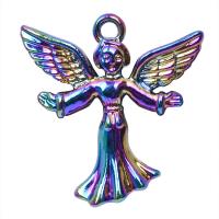 Character Shaped Zinc Alloy Pendants, Angel Wing, plated, DIY, multi-colored cm 