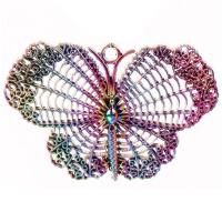 Zinklegierung Tier Anhänger, Schmetterling, bunte Farbe plattiert, DIY, farbenfroh, 47x68x5mm, Länge:45 cm, verkauft von PC