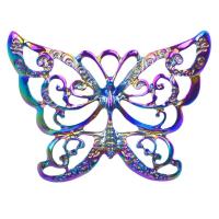 Zinc Alloy Animal Pendants, Butterfly, colorful plated, DIY, multi-colored cm 