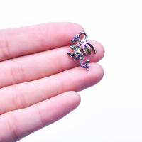 Zinc Alloy Animal Pendants, Dragon, colorful plated, DIY, multi-colored cm 