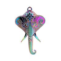 Zinc Alloy Animal Pendants, Elephant, colorful plated, DIY, multi-colored cm 