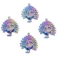 Zinc Alloy Animal Pendants, Peacock, colorful plated, DIY, multi-colored cm 