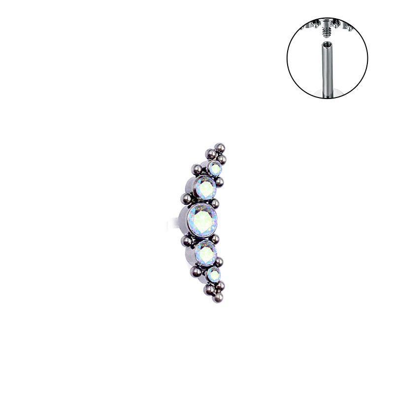 Titanium Steel Piercing Earring, Geometrical Pattern, different size for choice & micro pave cubic zirconia & for woman, more colors for choice, Sold By PC