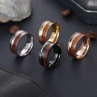 Titanium Steel Finger Ring, plated, Unisex & enamel 8mm 