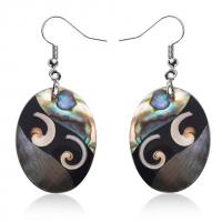 Abalone Shell Earring, Zinc Alloy, with Abalone Shell, for woman, mixed colors 