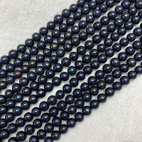 Round Cultured Freshwater Pearl Beads, DIY, dark blue, 6mm cm 