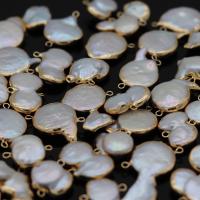 Natürliche kultivierte Süßwasserperlen Schmuckverbinder, mit Messing, goldfarben plattiert, Modeschmuck & DIY, 10x18-12x25mm, verkauft von PC