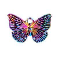 Zinc Alloy Animal Pendants, Butterfly, colorful plated, DIY, multi-colored cm 