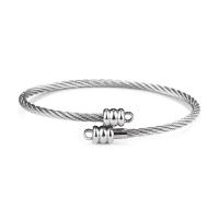 Stainless Steel Cuff Bangle, Unisex, silver color 