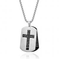 Stainless Steel Jewelry Necklace, plated, with cross pattern & Unisex & hollow 3mm Approx 23.6 Inch 