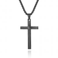 Stainless Steel Jewelry Necklace, Cross, plated, fashion jewelry & Unisex 3mm Approx 23.6 Inch 