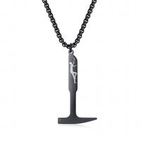 Stainless Steel Jewelry Necklace, hammer, plated, Unisex & with letter pattern 3mm Approx 23.6 Inch 